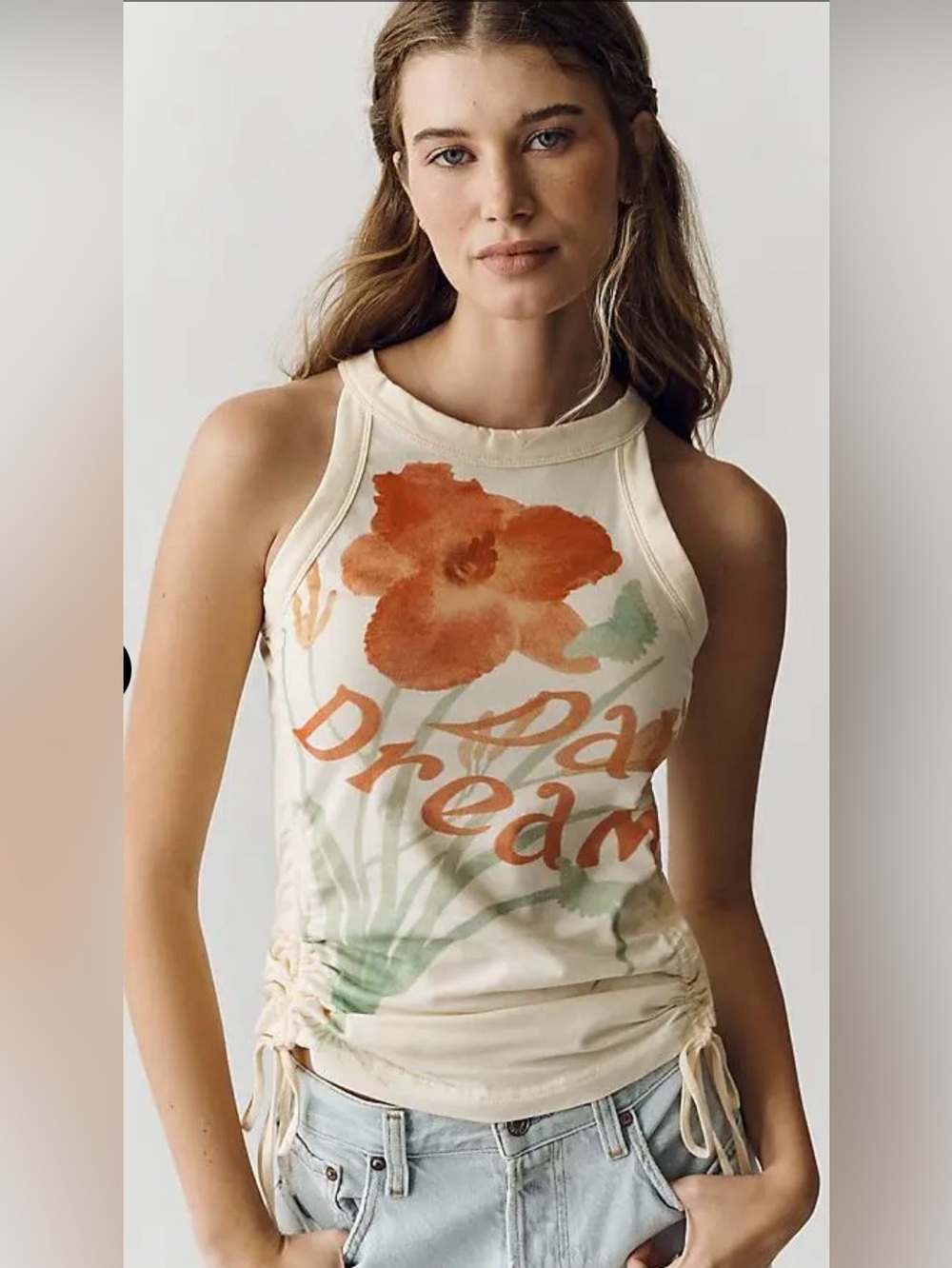 NWT Size XL - Anthro Cotton High Neck Cinched Tank (Adjustable ties) (US$ 68)